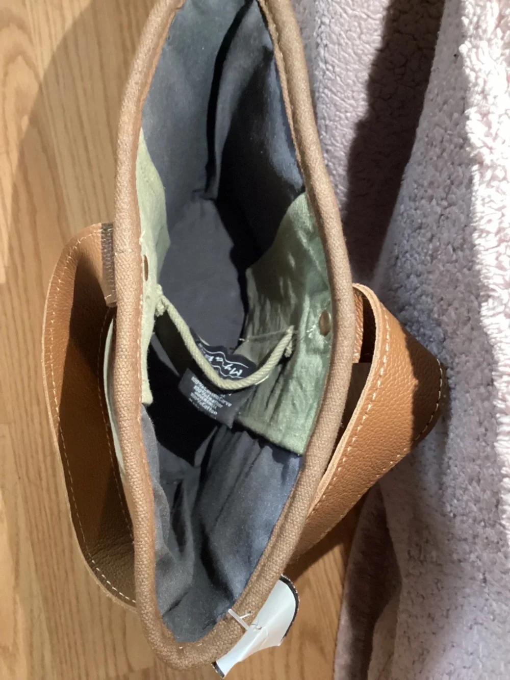 Myra Bag Bottled Up Green Canvas Leather Double Wine Carrier